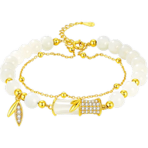 You Bamboo Hetian Jade Bracelet Pure Silver Womens 2024 New Bracelet Birthday Gift for Girlfriend 2521