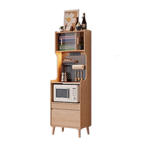Solid wood sideboard coffee cabinet kitchen integrated wall storage cabinet household storage cabinet narrow tea cabinet 1910-