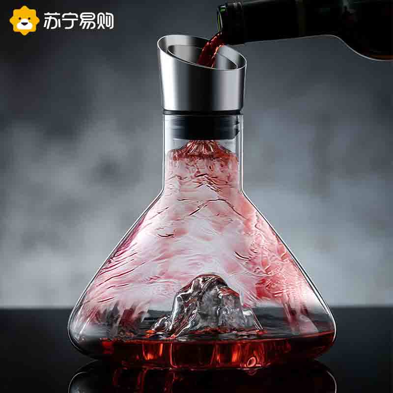 Waterfall Type Fast Decanter Home Ostyle Creative Iceberg Bottom Glass Filter Wine View Wake-up Wine 947g-Taobao