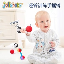 jollybaby dumbbells hand rattle for 3-6 months baby bells newborn baby early to teach puzzle toy 3048