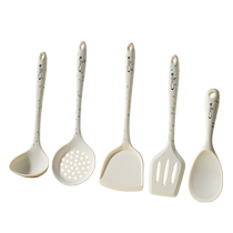 Household soup spoon food grade silicone porridge spoon large kitchen high temperature resistant long handle colander full set 1789