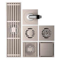 Floor drain deodorant all-copper cream brushed washing machine bathroom sewer shower strip invisible bathroom 2005