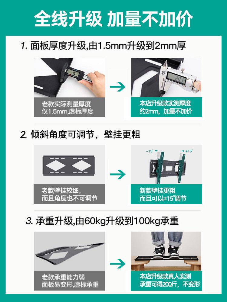 Suitable for Hisense Tv Wall Mount 32 Wall-Mounted Bracket 42/43/50/55/65/70/75 Inches 2240