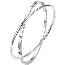 China Gold Central Double Ring Bracelet Womens Pure Silver Bracelet 2024 New Chinese Valentines Day Gift for Girlfriend 1693
