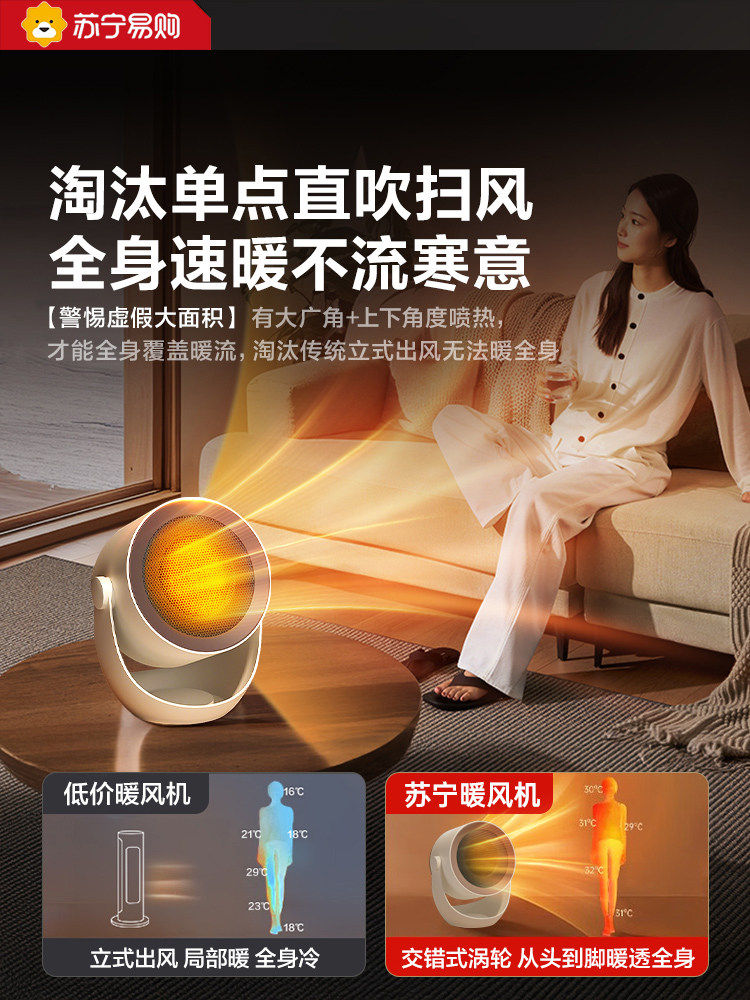 2025 New Graphene Heater Electric Fan Heater for Indoor Use, Baby and Infant Bathroom, Small Sun Heater for Winter, Home Bedroom Desktop, Whole House Large Area Energy-Saving Heating Device Y2025