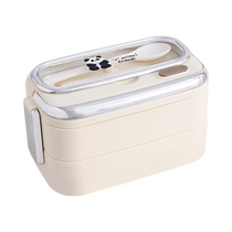 Insulated lunch box 304 stainless steel portable lunch box for office workers microwave heated double-layer lunch box 1925