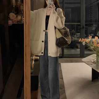 High-End 2024 Spring and Autumn New Style Outerwear Tops Knitwear Sweaters for Women, Lazy Loose Mid-Length Cardigans for Outer Wear