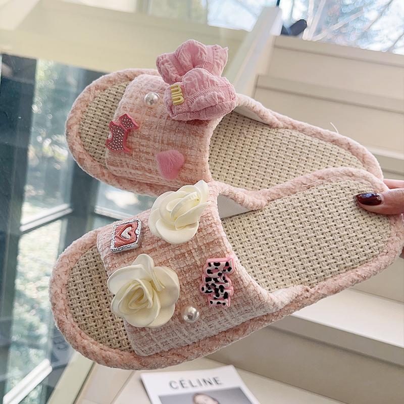 New cute non-slip flat soft bottom bow flowers