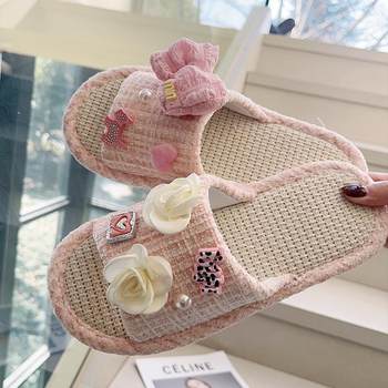 New cute non-slip flat soft bottom bow flowers