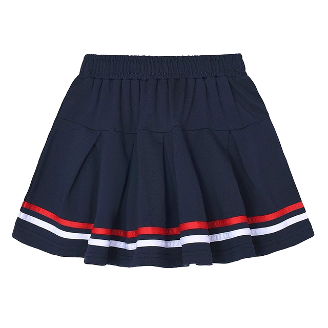 ເດັກຍິງຜ້າຝ້າຍບໍລິສຸດ navy blue pleated skirt ພາກຮຽນ spring ແລະ summer skirt ເດັກນ້ອຍສີຟ້າຊ້ໍາ skirt ໂຮງຮຽນປະຖົມຊຸດ skirt ສັ້ນ