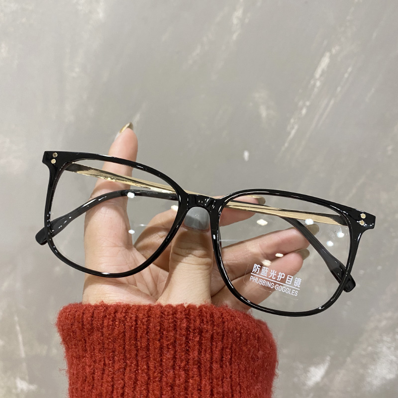 Anti-Blu-ray glasses female small red book vegan decoration large face large frame flat mirror radiation-resistant myopia spectacle frame male