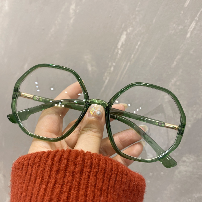 Glasses female small red book polygonal square mesh red vegan face display slim Han version Chaumen Blu-ray Anti-Blu-ray glasses frame male