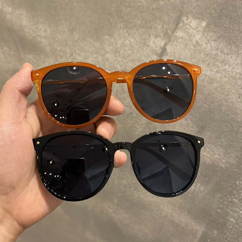 Han's online red sunglasses women's street photo tourism sunglasses female large frame large face round face retro UV resistant male tide