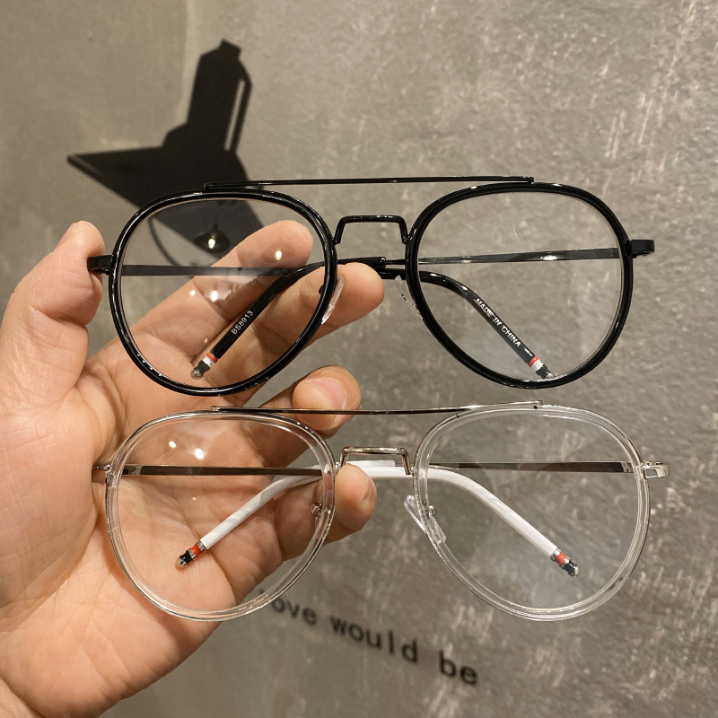 2019 net red retro goggles female pilot type clammy mirror large frame flat mirror can be matched with nearsightedness original frame tide