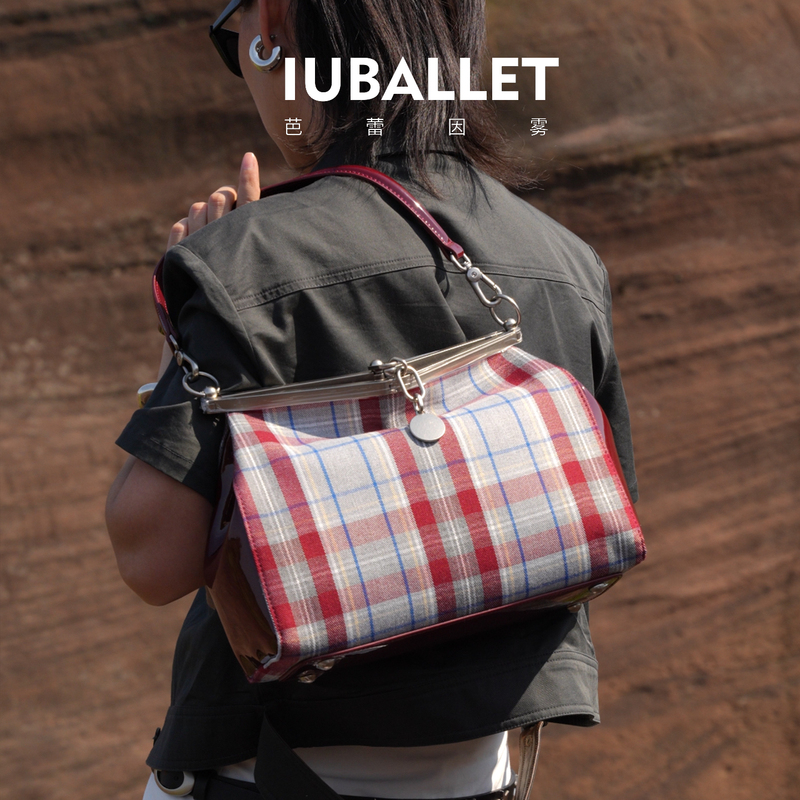 Iuballet Steam Code Plaid Underarm Bag Retro Style Commuter Bag Large Capacity Clip Tote Bag