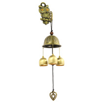 European wind chimes Cute owl fresh modern hanging door decoration Pure copper doorbell clang room living room retro wall decoration