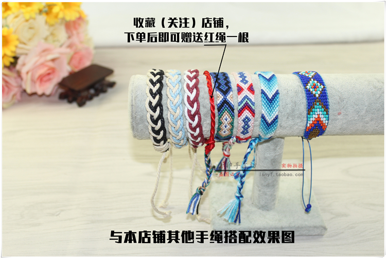 Dây gió tay dệt bằng tay Nhật bằng vải cotton và vải lanh dệt kim nhỏ đá moonstone