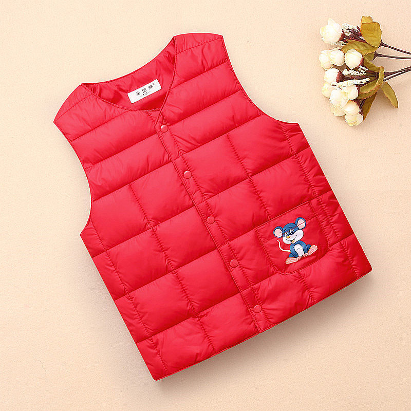 Mi Lang gentry boys and girls baby vest vest baby autumn and winter liner kindergarten vest down cotton vest children