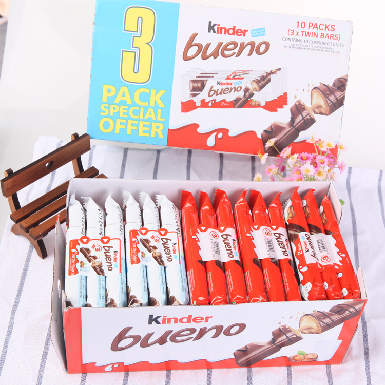 Kinder imported chocolate fun milk hazelnut wafer chocolate 43g*30 packs of casual children's snacks