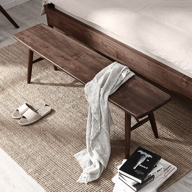 Nordic solid wood bench with long bench creative change of shoes stool Home Dining Table Stool Doorway Sofa American Wooden Bed Tailstool