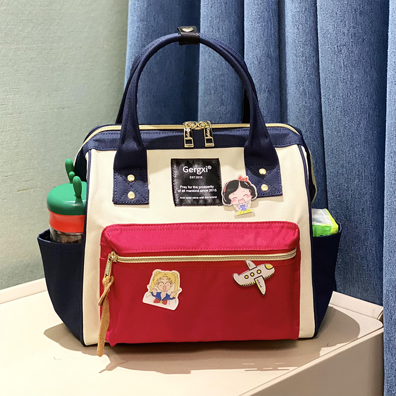Gergxi Trendy Women's Handbag Spring and Summer Oxford Cloth Water-Repellent Large Capacity Shoulder Crossbody Bag Universal Mom Bag
