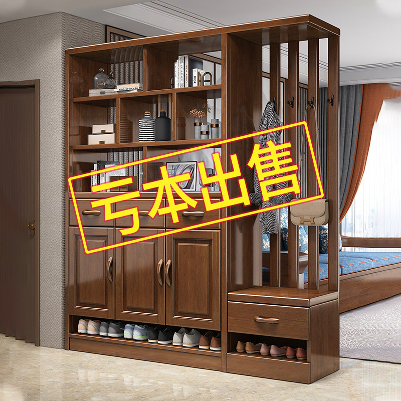 Solid wood room cabinet Footwear Cabinet Screen in door changing shoes Stool Living Room Leaning wall Partition Containing Cabinet Incorporated into the family locker-Taobao