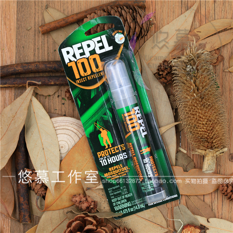 American Repel100DEET Portable Camping Outdoor Hiking Fishing Insect Repellent Spray Mosquito for fear of water 14ml