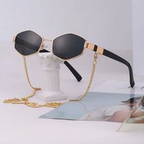 Vintage Sunglasses Women With Chain Small Frame Sun Glasses