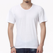 Mens old man shirt Mens cotton thin round neck short sleeve summer middle-aged undershirt cotton white daddy loose