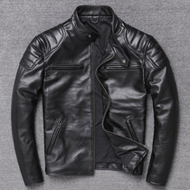 2020 autumn leather leather mens first layer cowhide motorcycle short jacket stand-up collar fashion autumn and winter jacket