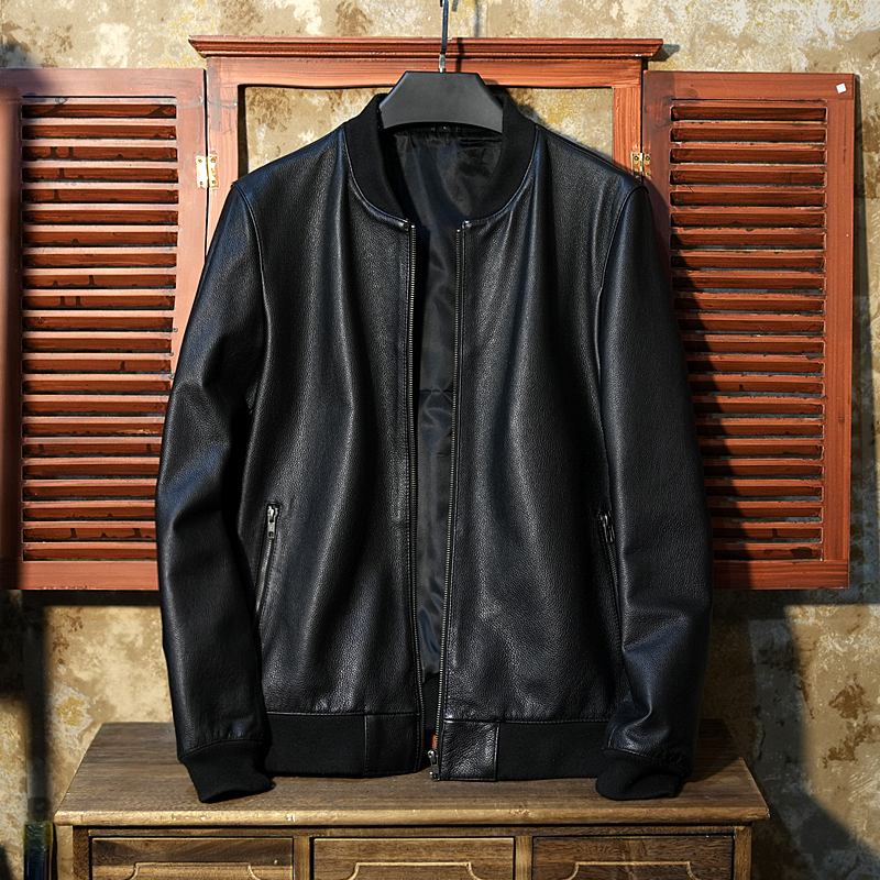 Clearance Sale of over 40 High-Quality Men's Genuine Leather Jackets, Motorcycle Short Baseball Jackets, First-Layer Calfskin Jackets