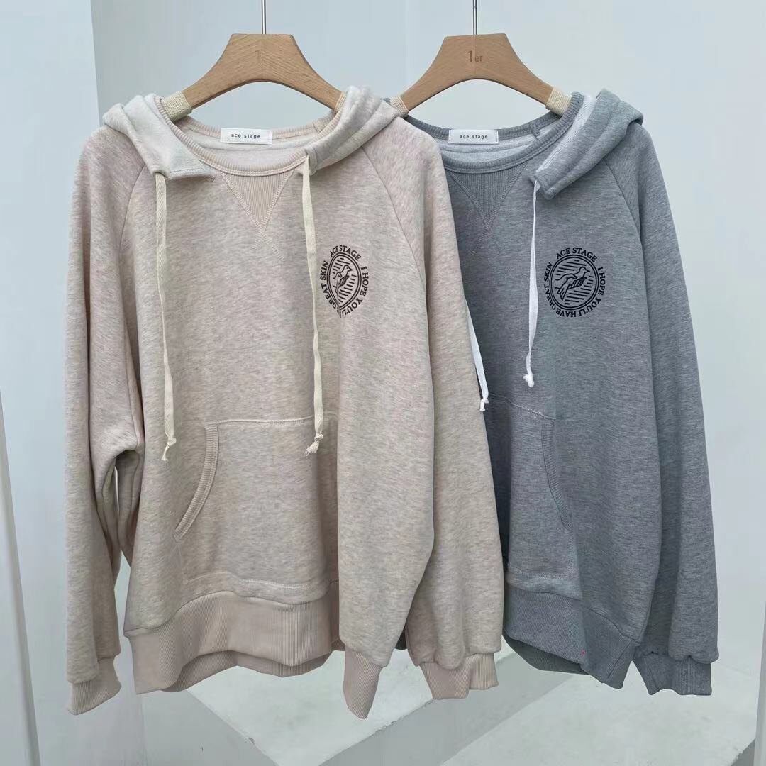 Korea Shiren Oni 2021 Winter New Hooded Sweatshirt Women's Korean Version Loose Long-Sleeved Top Tide 7290