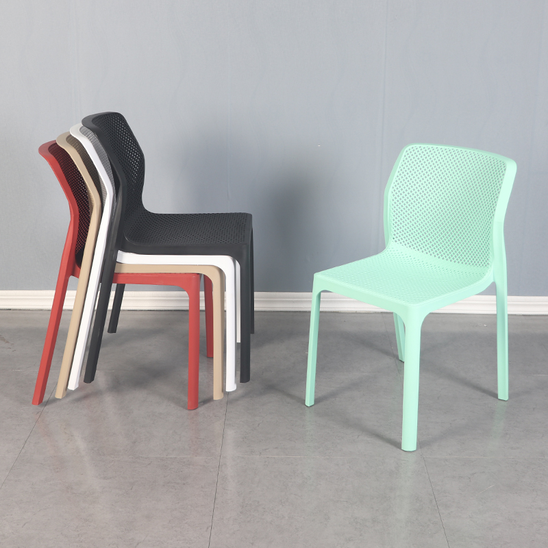 Plastic Chair Hollowed-out Minima Casual Home Dining Chair Leaning Back Chair Fashion Plastic Stool Nordic Chair Commercial Chair