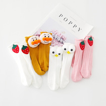 Baby stockings baby baby without long legs anti-mosquito spring and autumn high cylinder cartoon comfortable middle cartoon girl socks
