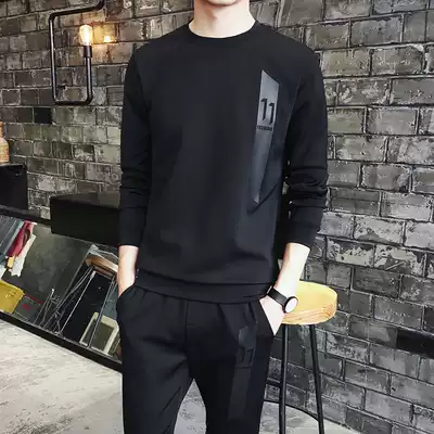 Tide brand men's two sets of clothes loose Korean trend youth long sleeve T-shirt new leisure sports suit