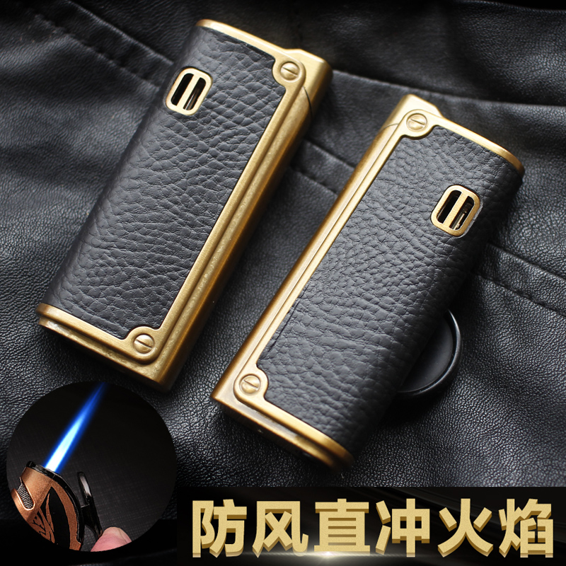Da thẳng vào điểm xì gà màu xanh ngọn lửa màu xanh nhẹ hơn cá tính kết cấu siêu mỏng thuốc lá nam bật lửa cricket