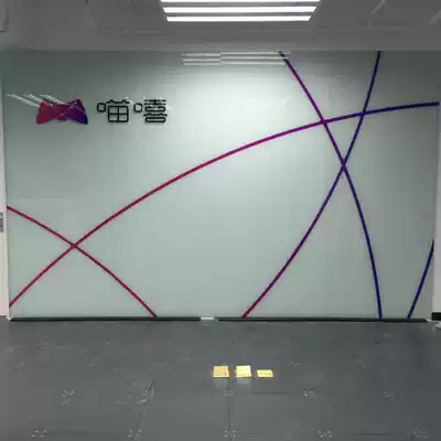 Company front desk paint tempered glass background logo word gradient color UV flatbed inkjet acrylic crystal word