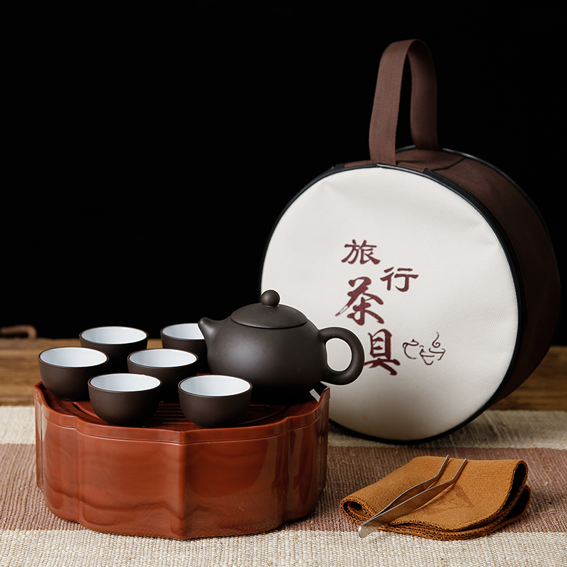 Car portable travel tea set Tea house simple ceramic tea cup Chinese Classical Qingqi mini Kung Fu tea set