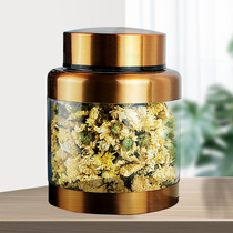 Creative tea leaf jar visible PC storage tank transparent stainless steel sealing tank Dried Orange Peel Chrysanthemum Tea Bottle Size