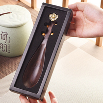Ruyi Pipa Tea Spoon Ebony Teaspoon Gift Boxed Spoon Solid Wood Retro Creative Tea Shovel Tea Ceremony Accessories