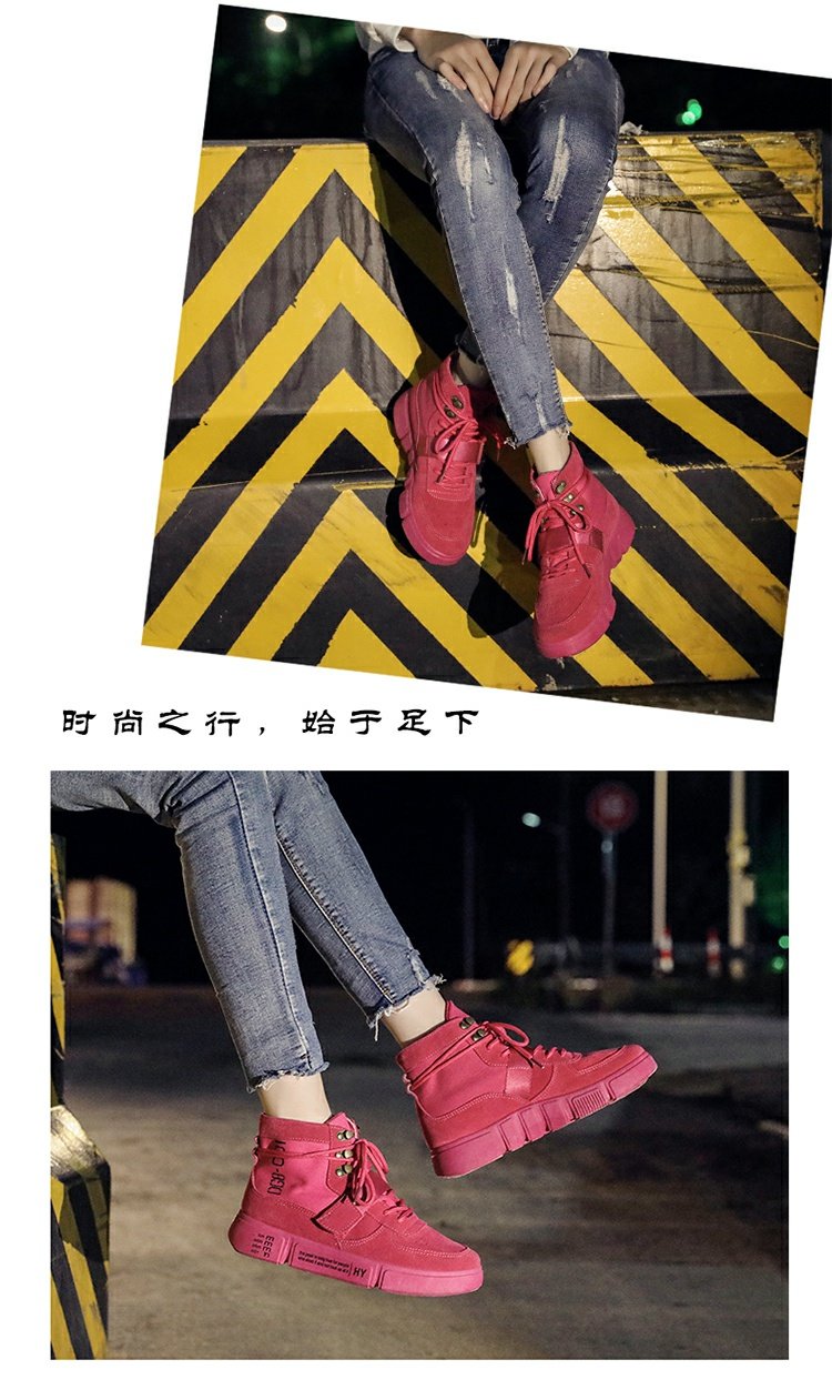 Giày gió thể thao 2018 học sinh mới Phiên bản tiếng Hàn của ulzzang Harajuku ins super fire high help hip hop net red giày giày sneaker nữ trắng
