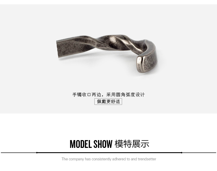 Phong cách châu Âu và Mỹ thời trang đơn giản xoắn ốc intaglio chữ retro xoắn nam và nữ mỏng mở vòng đeo tay vài vòng tay trang sức vòng thạch anh tóc vàng