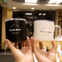 Double 304 stainless steel mug simple Nordic industrial style literary coffee cup breakfast cup water cup men and women