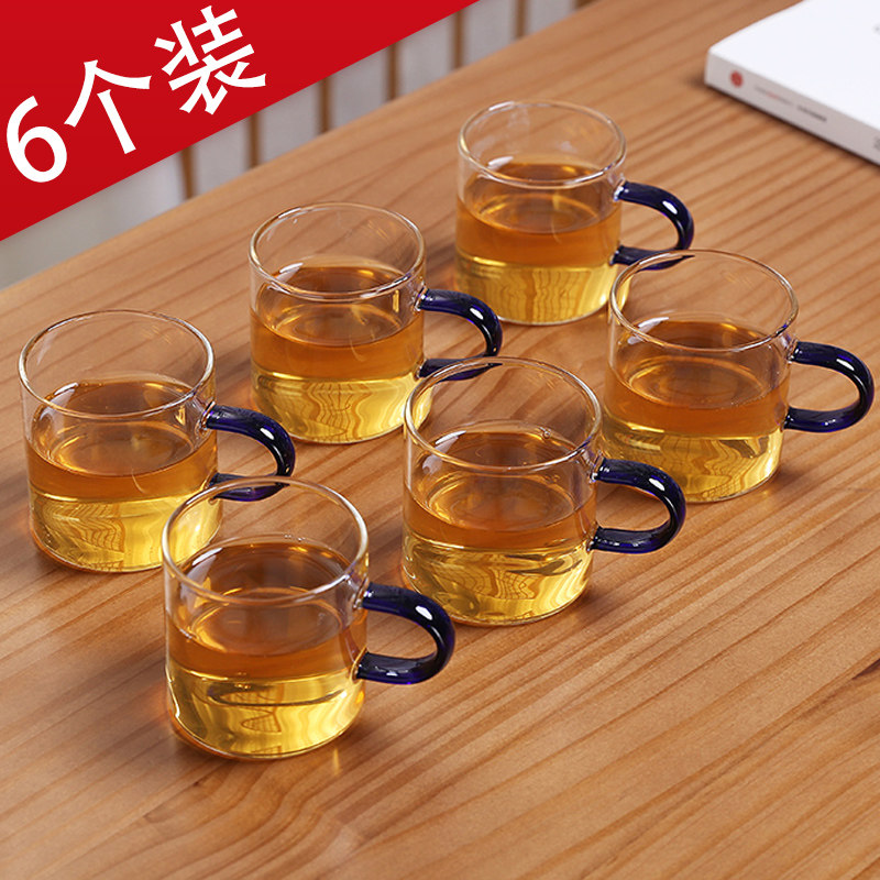 High boron silicon high temperature belt to bring glass cup cup with cup of cup 6 cups of tea cup