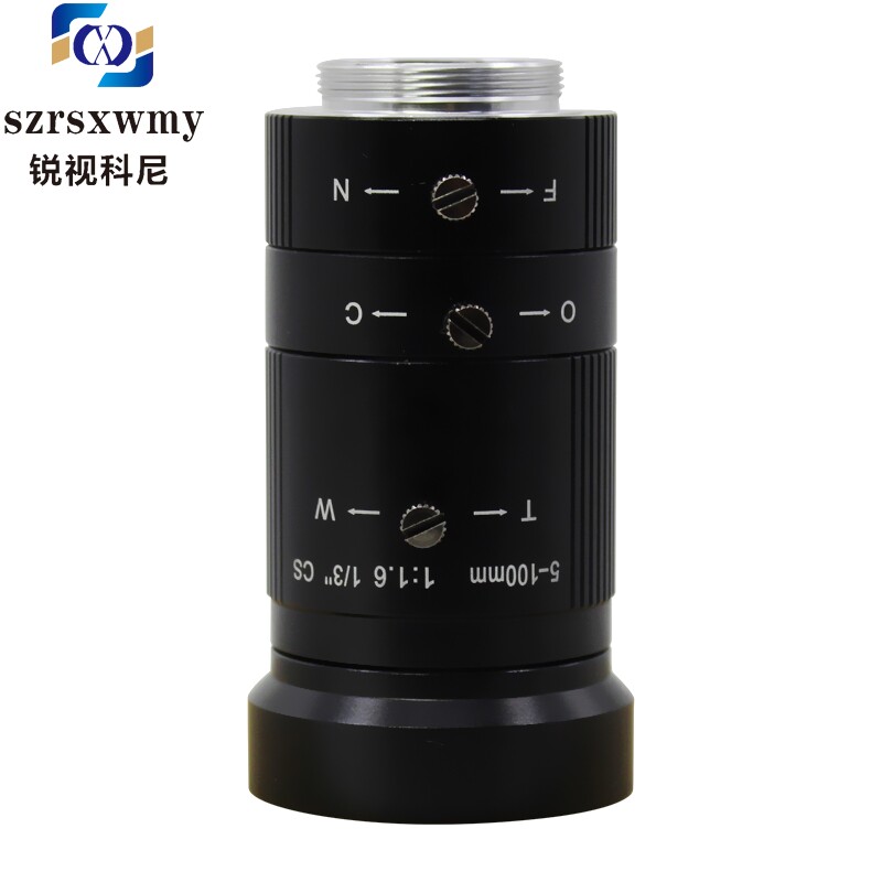 高清晰工业级5-100mm远焦变焦镜头 机器视觉设备监测摄像机放大镜