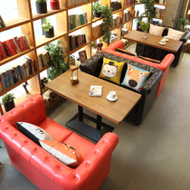 American retro Western restaurant Cafe double card seat sofa clean bar milk tea shop dessert shop sofa