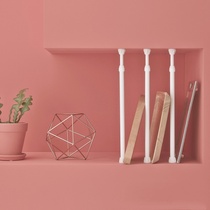 Baking black white multi-function storage telescopic rod Non-perforated shower curtain rod Door curtain rod thin rod curtain rod small white rod