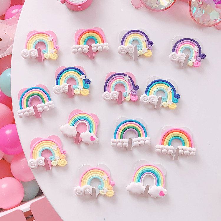 Creative Teenage Hearts Dreamy Rainbow Slippy Hook Soft Girl Loving cute Nails Free-free Hook Room Decoration Hook