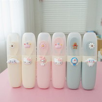 Cartoon Wheat Straw Chopsticks Spoon Fork Fork Three-piece Cutlery Suit Travel Outdoor Elementary School Kids Portable Single