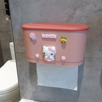 Creative Cartoon Cute Wall-mounted Toilet Paper Towel Box Home Free of perforated toilet suction boxes containing shelves